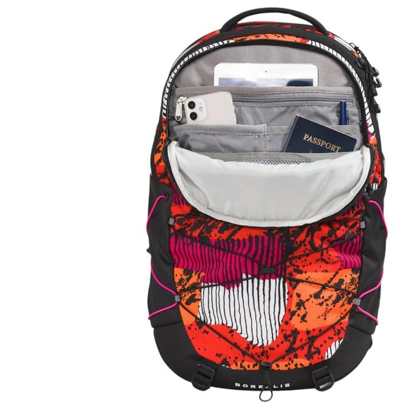 The North Face Borealis Women\'s Backpack School Bag Fiery Red Abstract